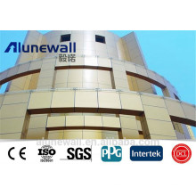 Alunewall Silver/ Gold Mirror A2/B1 class embossing surface fireproof aluminium composite panel FR/A2 acp with max 2 meter width